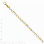 14K Two-tone 6.5mm Hand-polished Fancy Link Chain