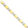 14k Two-tone Polished Gold Fancy Link Bracelet