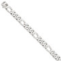 14K White Gold 10mm Hand-Polished Figaro Link Chain