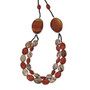 Sterling Silver Carnelian/Reconstituted Coral/Red Zebra Jasper Necklace