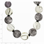 Sterling Silver Black & Grey Agate/MOP/Sardonyx Necklace