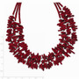 Sterling Silver Red Coral 3-Strand w/2in ext Necklace