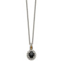 Sterling Silver w/ 14k Polished Onyx Necklace