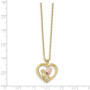 10k Tri-Color Black Hills Gold Rose in Heart Necklace