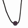 Black-plated Purple Glass Stones Fireball 16in w/ext Necklace