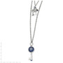 Silver-tone Sodalite & Blue Crystal Key Pendants Necklace