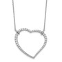 14k White Gold Diamond Heart Pendant Necklace