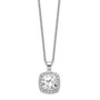 Cheryl M Sterling Silver Rhodium Plated CZ Square 18in Necklace