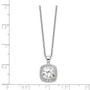 Cheryl M Sterling Silver Rhodium Plated CZ Square 18in Necklace