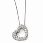 Cheryl M Sterling Silver CZ Heart Necklace