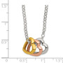 Sterling Silver & Vermeil Polished Fancy Heart Necklace