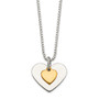 Sterling Silver & Vermeil Polished Fancy Heart Necklace