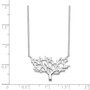 Sterling Silver Rhodium-plated Tree w/2in ext. Necklace