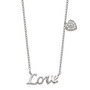 Sterling Silver Polished LOVE with CZ Heart Necklace