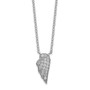 Sterling Silver Rhodium-plated CZ Wing Necklace