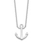 Sterling Silver Rhodium-plated Anchor w/2in ext. Necklace