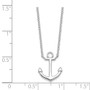 Sterling Silver Rhodium-plated Anchor w/2in ext. Necklace