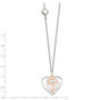 Sterling Silver & Rose-Tone Polished Moveable Heart & Key Necklace