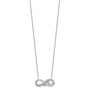 Sterling Silver Rhodium Diam. Infinity Symbol LOVE Necklace