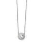 Sterling Silver Rhodium-plated CZ w/2in ext. Fancy Necklace
