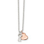 Sterling Silver Rose-tone Heart w/Key 19 inch Necklace