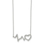 Sterling Silver Polished CZ Heartbeat 18in Necklace