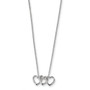 Sterling Silver Rhodium-plated 18in Hearts Necklace