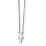 Sterling Silver Rhodium-plated w/2in ext. Polished Cross Necklace