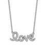 Sterling Silver Rhodium-plated CZ Love w/1in ext Necklace