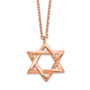 Sterling Silver Rose-tone Star of David w/ 1in ext. Necklace