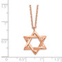 Sterling Silver Rose-tone Star of David w/ 1in ext. Necklace