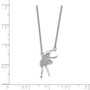 Sterling Silver Rhodium-plated CZ Ballerina w/2in. Ext. Necklace