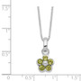 Sterling Silver Peridot Flower Pendant w/ 16 Chain