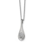 SS Rhodium-Plated CZ Brilliant Embers Teardrop Necklace