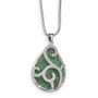 SS Rhodium-Plated CZ Brilliant Embers Teardrop Necklace