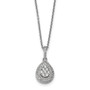 SS Rhodium-Plated CZ Brilliant Embers Teardrop Necklace