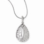 Sterling Silver & CZ Brilliant Embers Teardrop Necklace