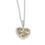 Sterling Silver & Vermeil CZ Brilliant Embers Heart Necklace