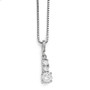 SS Rhodium-Plated CZ Brilliant Embers 3 Stone Necklace