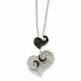 Sterling Silver & CZ Brilliant Embers Hearts Necklace