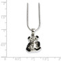 Sterling Silver & CZ Brilliant Embers Bear Necklace