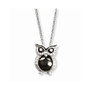 SS Rhodium-Plated CZ Brilliant Embers Owl Necklace