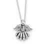 Sterling Silver CZ Antiqued Angel of Remembrance 18in Necklace