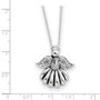 Sterling Silver CZ Antiqued Angel of Remembrance 18in Necklace