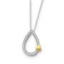 Sterling Silver & Gold-plated CZ A Tear of Love 18in Necklace