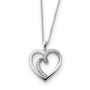 Sterling Silver & CZ Two Souls Lived As One 18in Heart Necklace