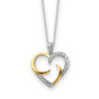 Sterling Silver & Gold-plated The Arms of Love 18in Heart Necklace