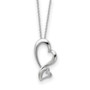 Sterling Silver & CZ Protected Heart 18in Necklace