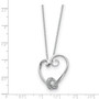 Sterling Silver & CZ Loveknots 18in Heart Necklace