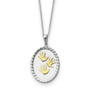 Sterling Silver & Gold-plated Hand Prints 18in Necklace